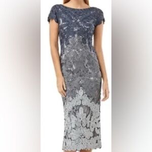 Designer JS  evening dress,4, thick 3D embellished,lace sheer,lined,gala,fairy